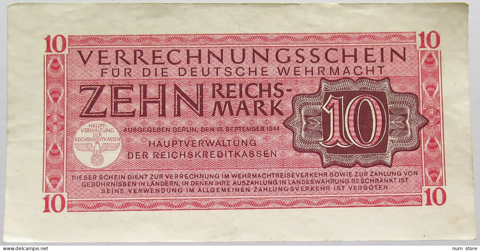 GERMANY 10 MARK 1944 #alb015 0195 - 10 Reichsmark