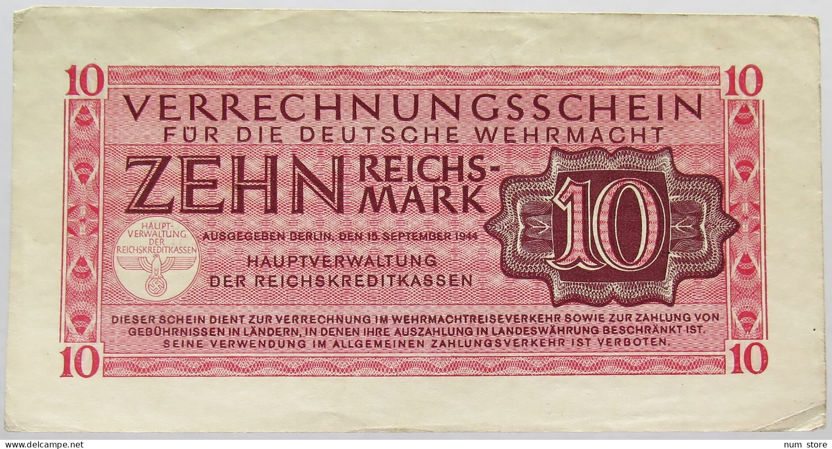 GERMANY 10 MARK 1944 #alb015 0191 - 10 Reichsmark