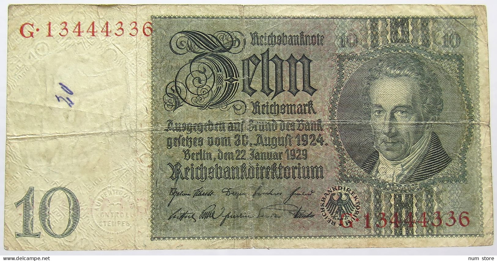 GERMANY 10 MARK 1924 #alb066 0083 - 10 Mark