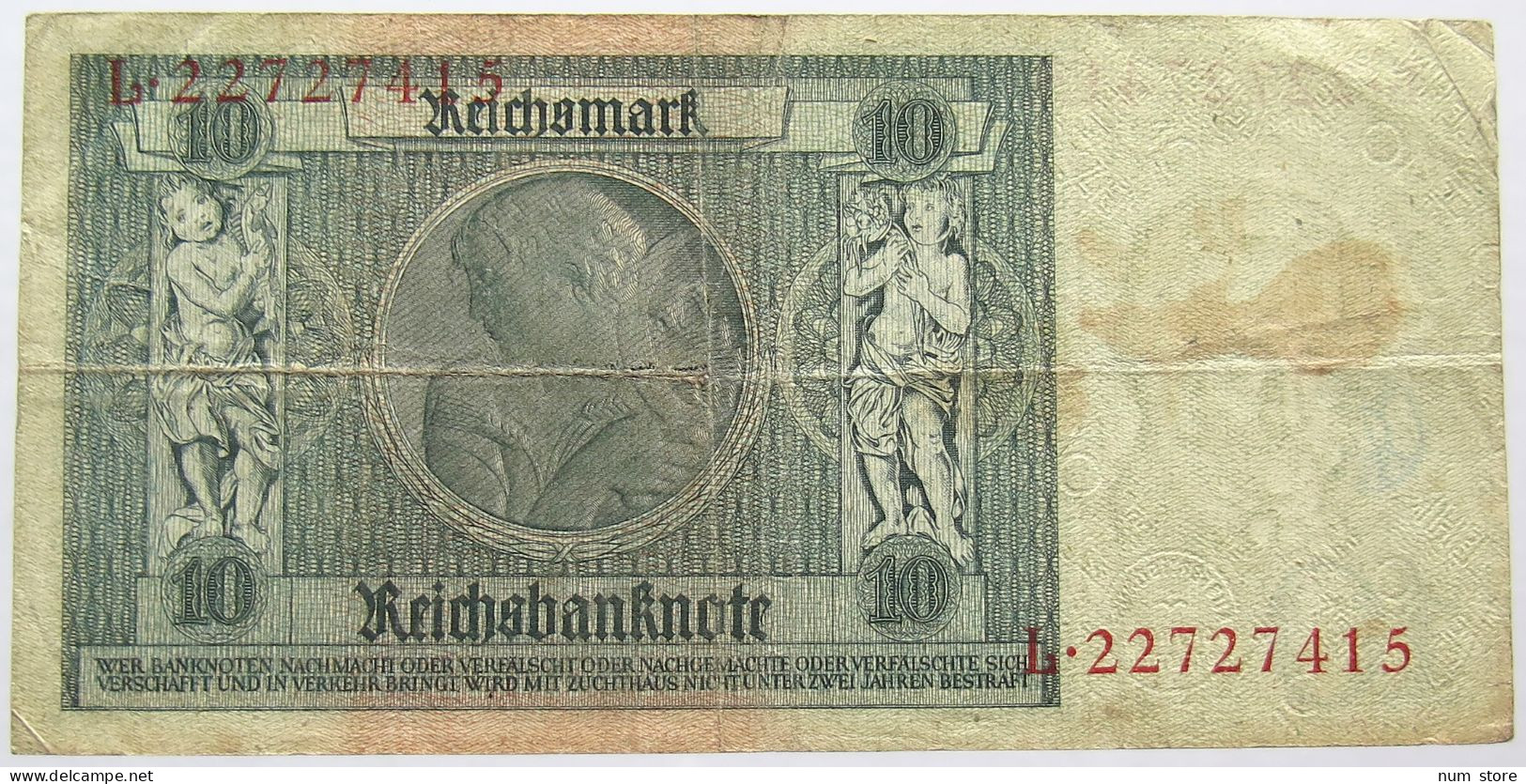 GERMANY 10 MARK 1924 KIND POST #alb066 0085 - 10 Mark