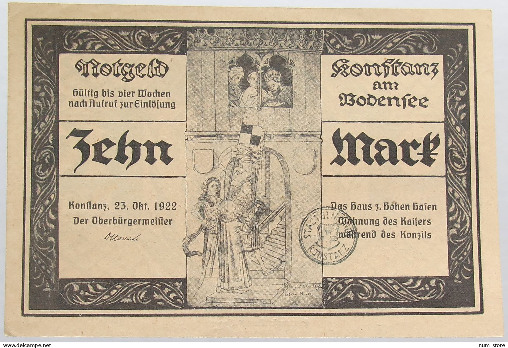 GERMANY 10 MARK 1922 KONSTANZ #alb004 0465 - 10 Mark