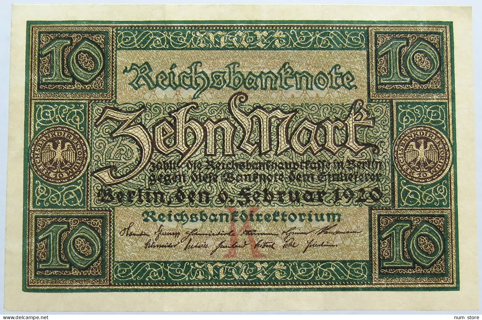 GERMANY 10 MARK 1920 #alb004 0329 - 10 Mark