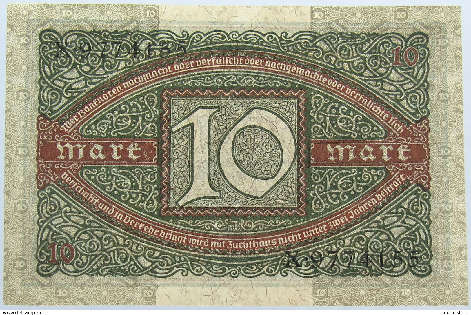 GERMANY 10 MARK 1920 #alb004 0329 - 10 Mark