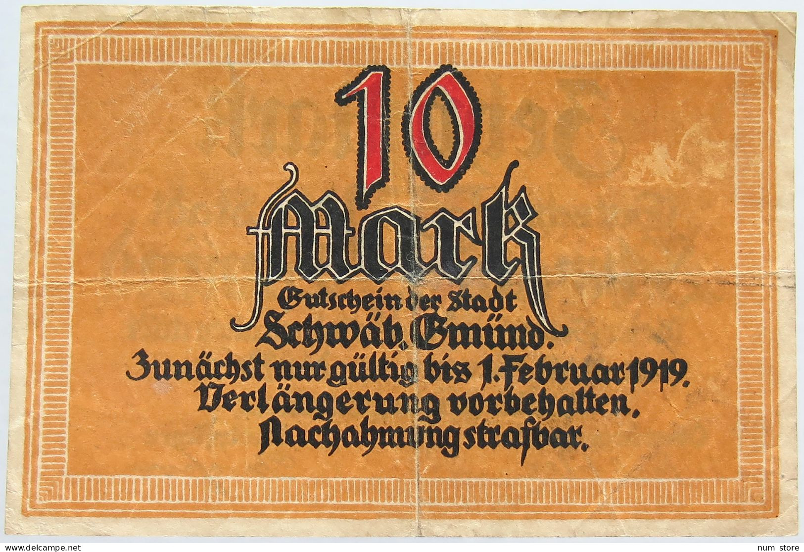 GERMANY 10 MARK 1919 GMUND #alb002 0309 - 10 Mark