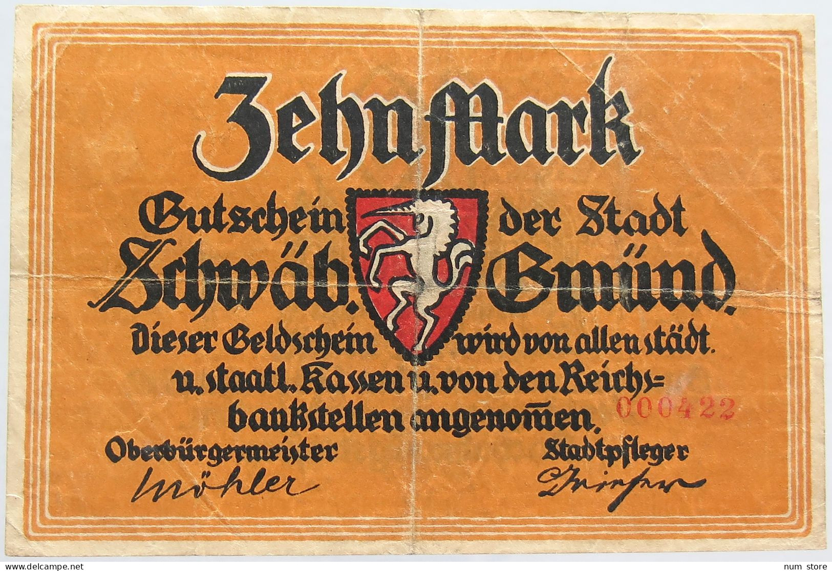 GERMANY 10 MARK 1919 GMUND #alb002 0309 - 10 Mark