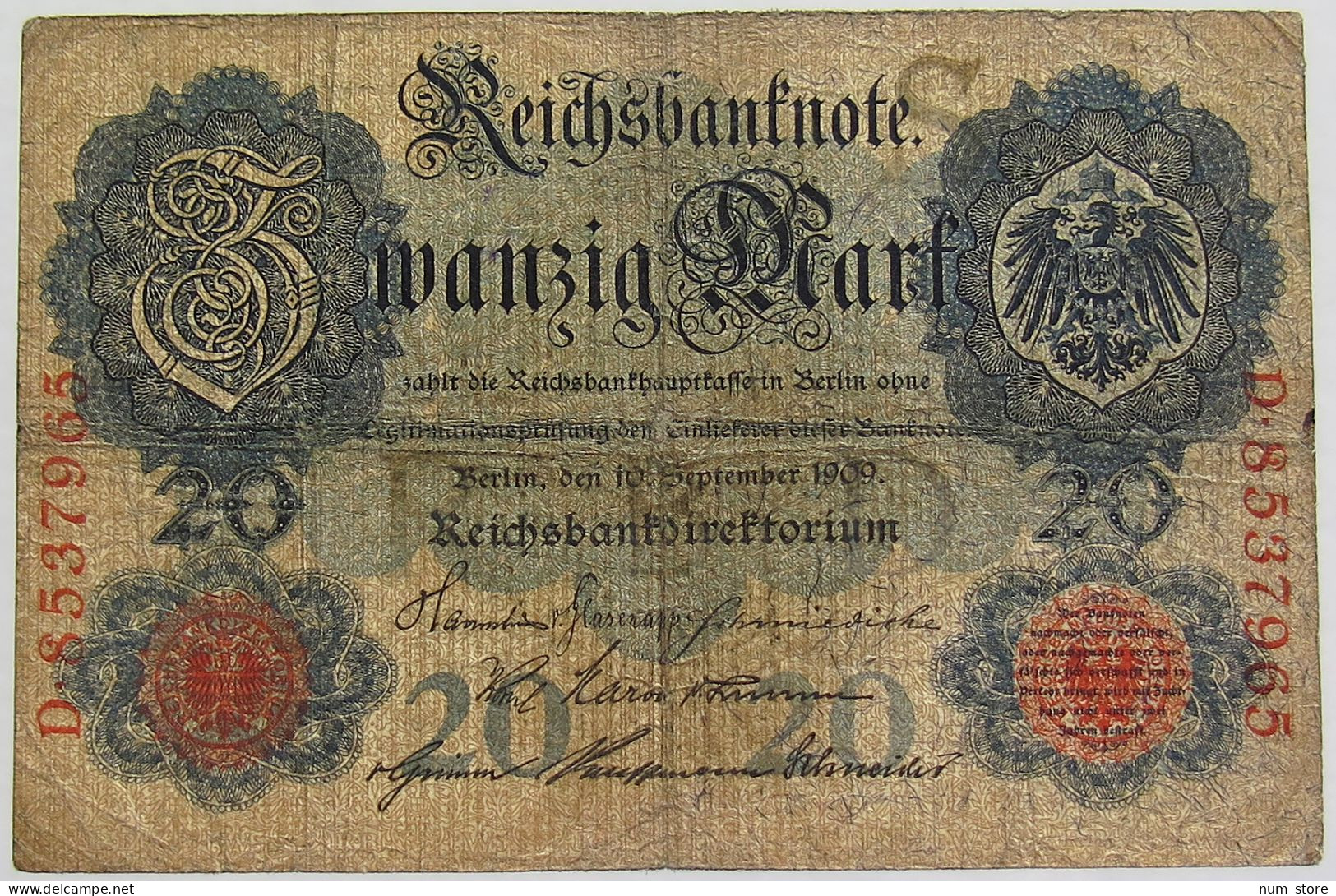 GERMANY 10 MARK 1909 #alb010 0089 - 10 Mark