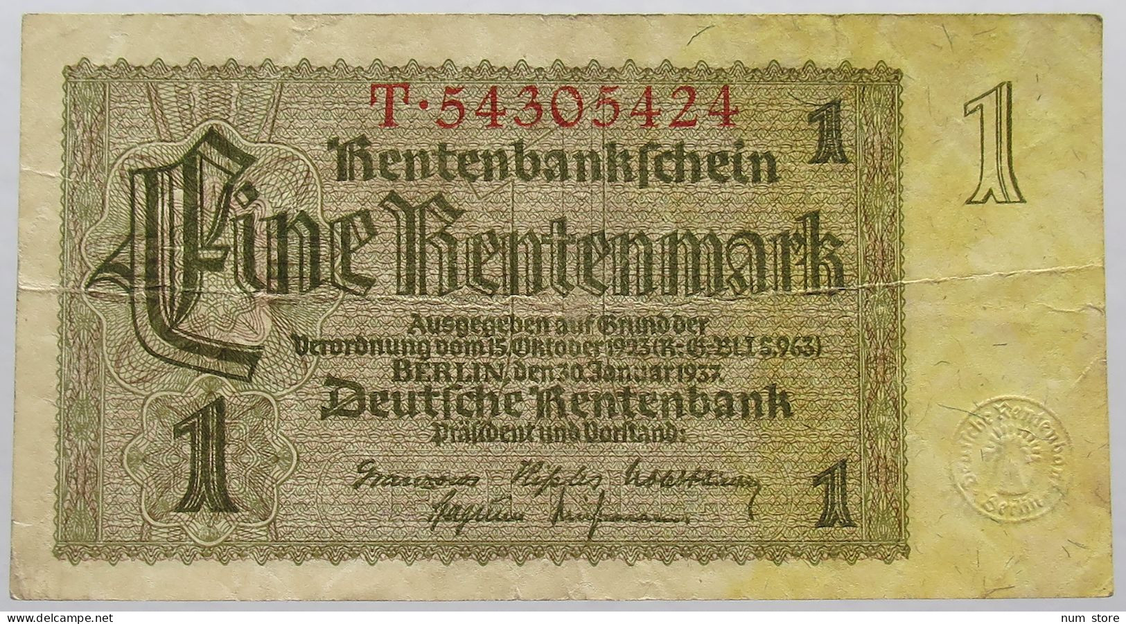 GERMANY 1 REICHSMARK 1937 #alb067 0055 - Autres & Non Classés