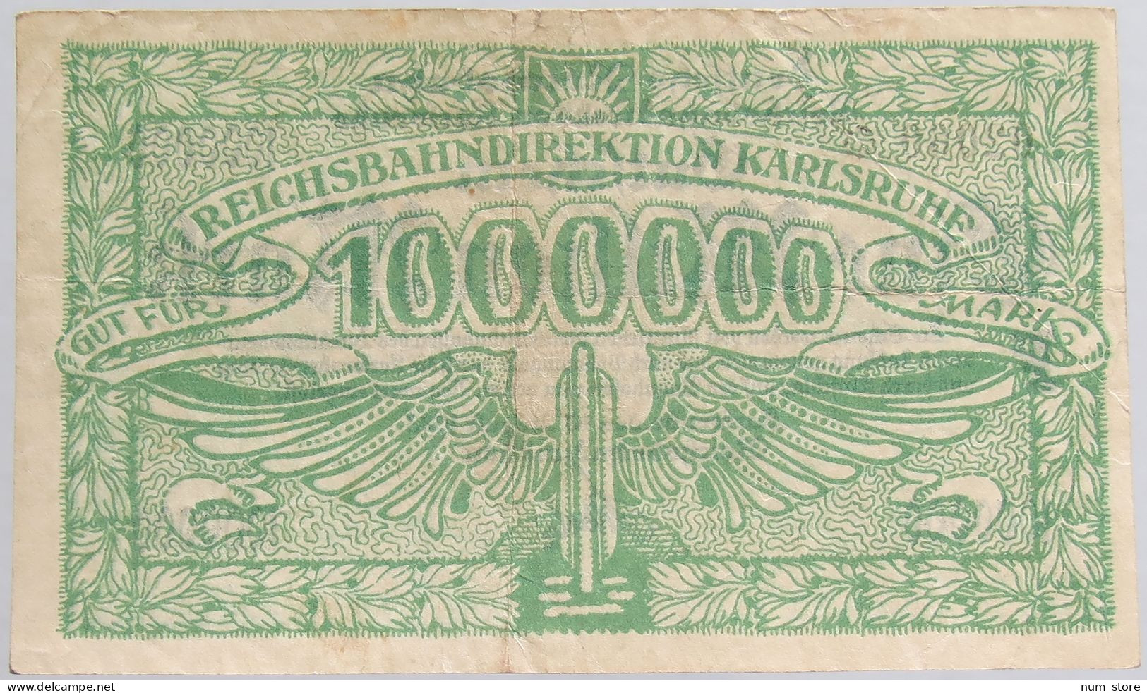 GERMANY 1 MILLION MARK 1923 REICHSBAHN #alb012 0013 - 1 Miljoen Mark
