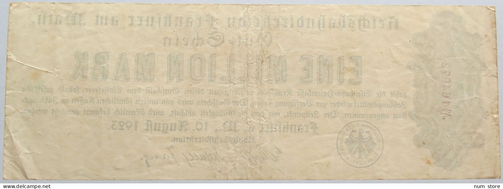 GERMANY 1 MILLION MARK 1923 FRANKFURT #alb004 0545 - 1 Mio. Mark