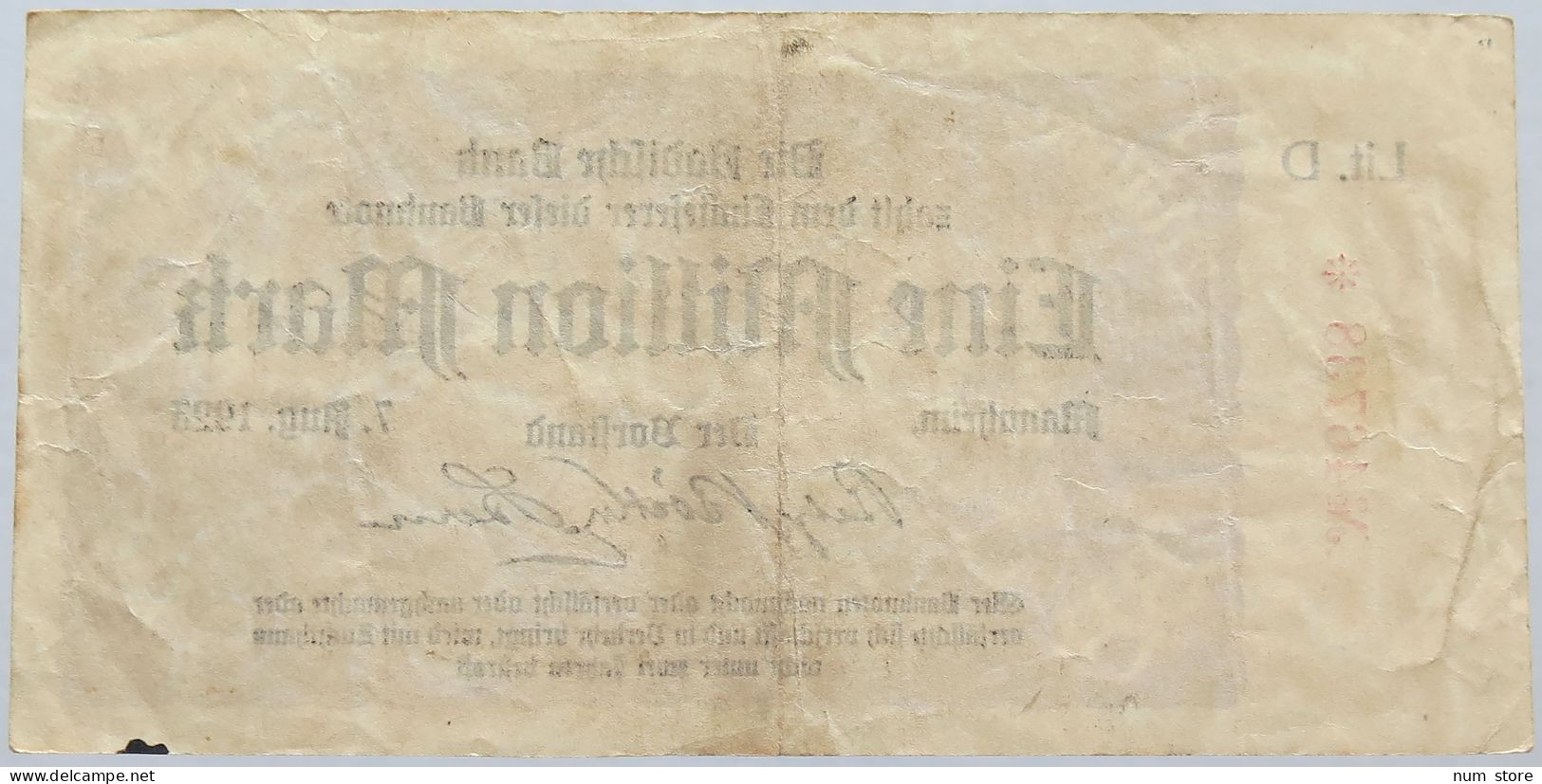 GERMANY 1 MILLION MARK 1923 MANNHEIM #alb004 0245 - 1 Mio. Mark