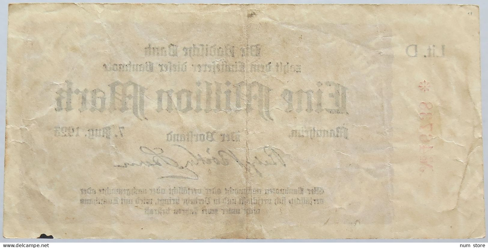 GERMANY 1 MILLION MARK 1923 MANNHEIM #alb004 0245 - 1 Miljoen Mark