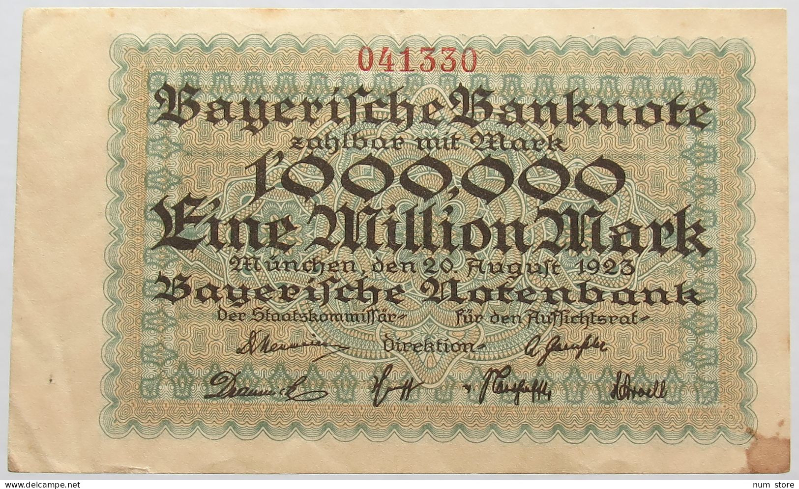 GERMANY 1 MILLION MARK 1923 BAYERN #alb008 0127 - 1 Mio. Mark