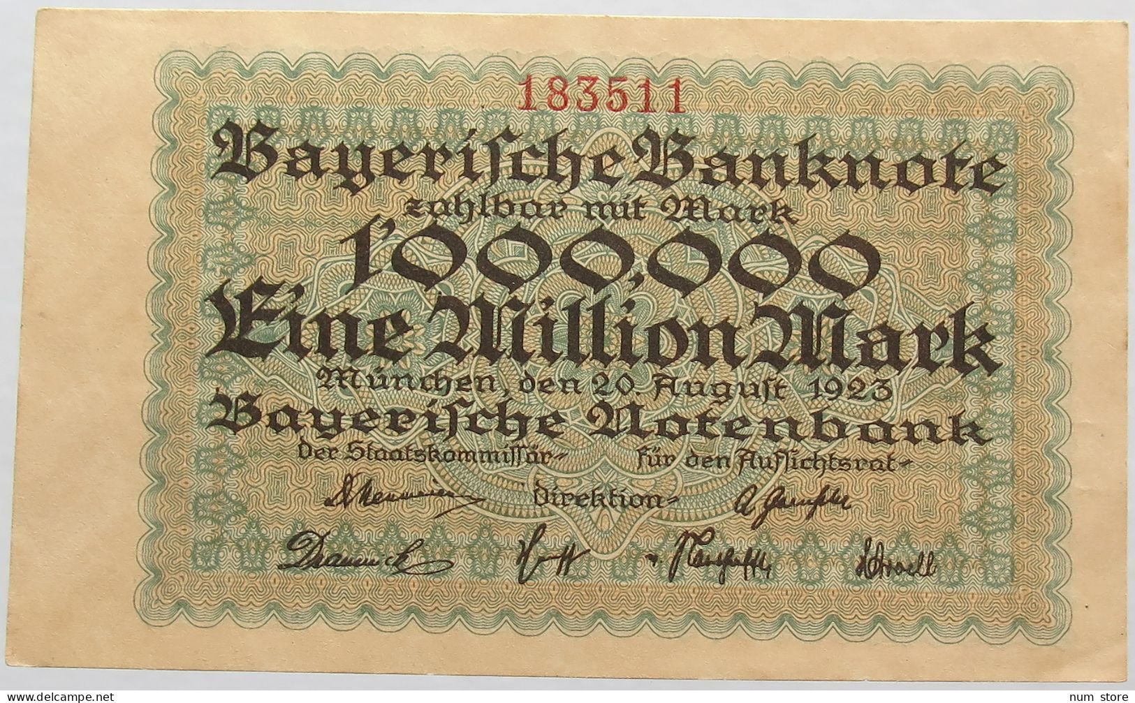 GERMANY 1 MILLION MARK 1923 BAYERN #alb008 0133 - 1 Mio. Mark