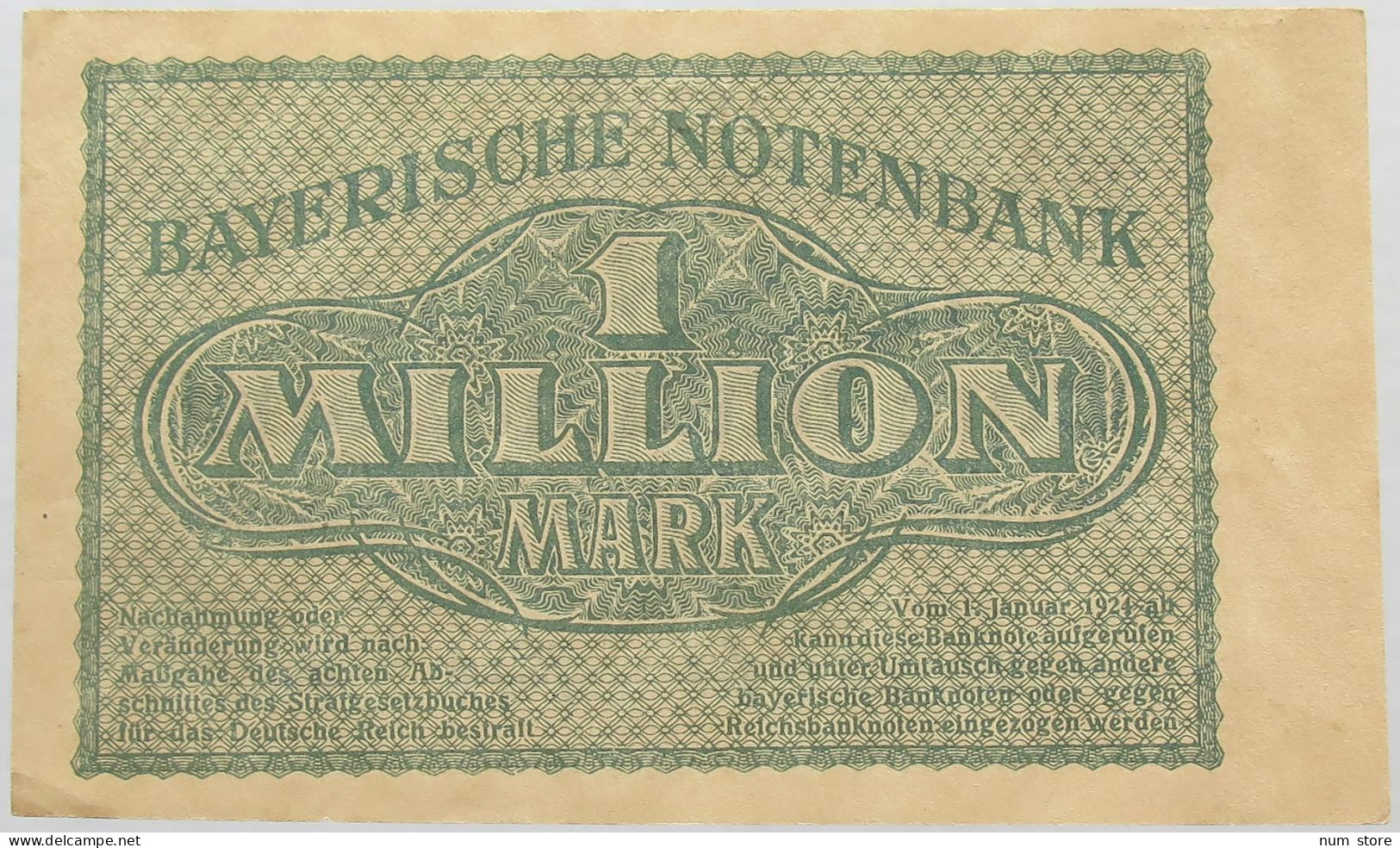 GERMANY 1 MILLION MARK 1923 BAYERN #alb008 0133 - 1 Miljoen Mark