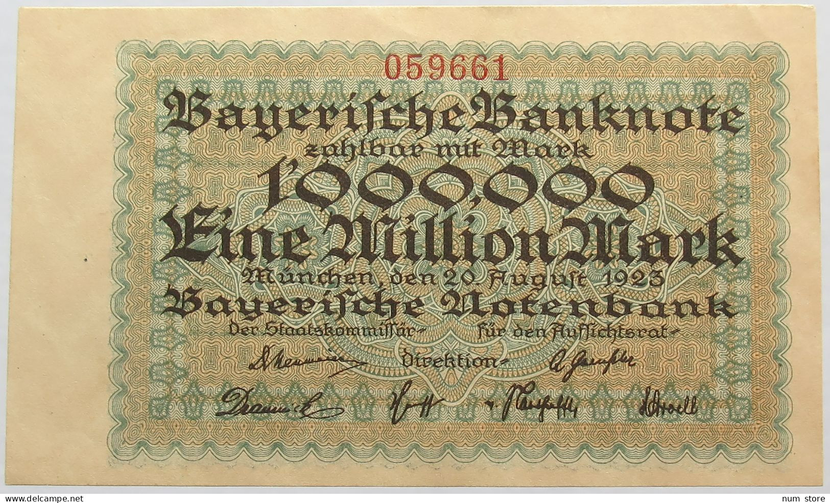 GERMANY 1 MILLION MARK 1923 BAYERN #alb008 0131 - 1 Miljoen Mark