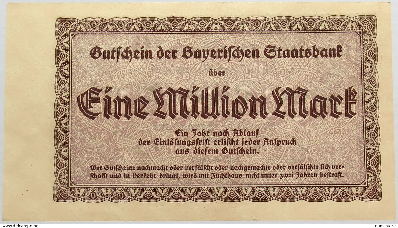 GERMANY 1 MILLION MARK 1923 BAYERN #alb008 0055 - 1 Miljoen Mark