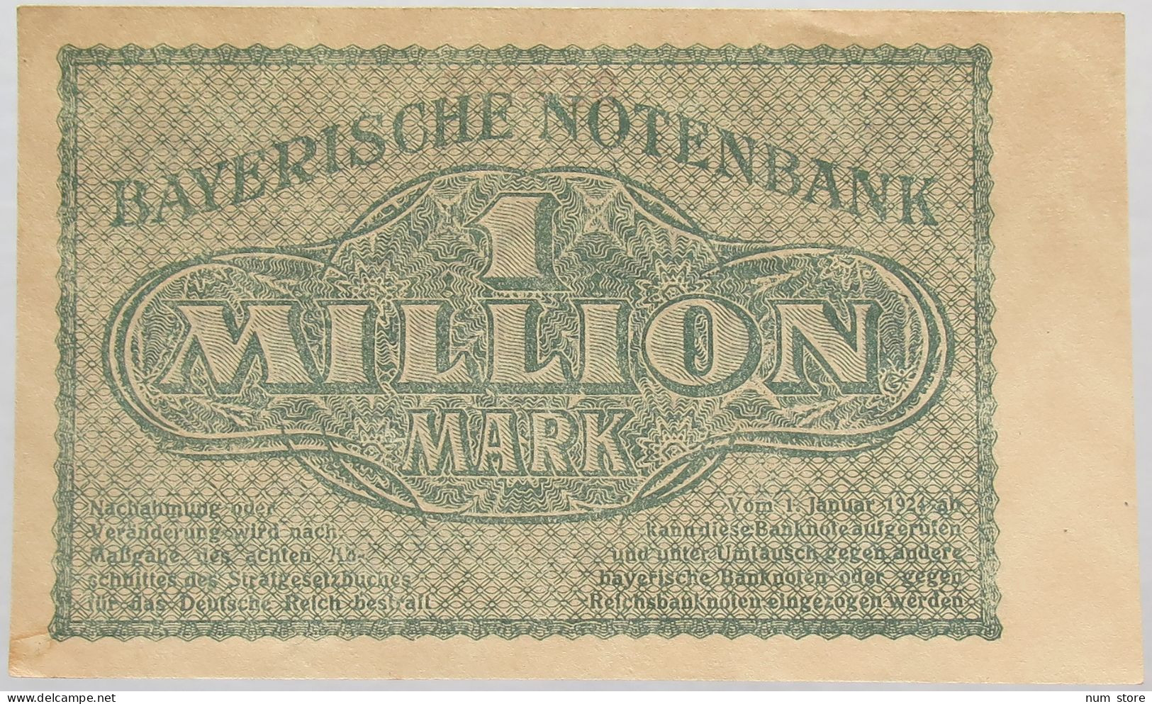 GERMANY 1 MILLION MARK 1923 BAYERN #alb008 0129 - 1 Miljoen Mark