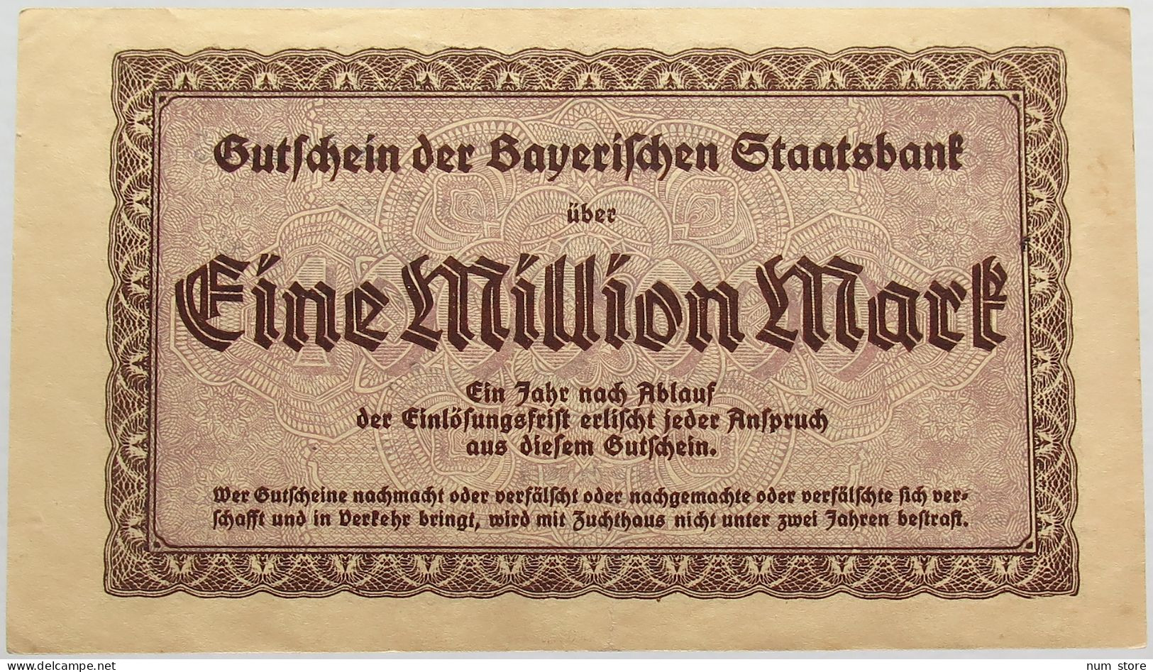 GERMANY 1 MILLION MARK 1923 BAYERN #alb008 0053 - 1 Miljoen Mark