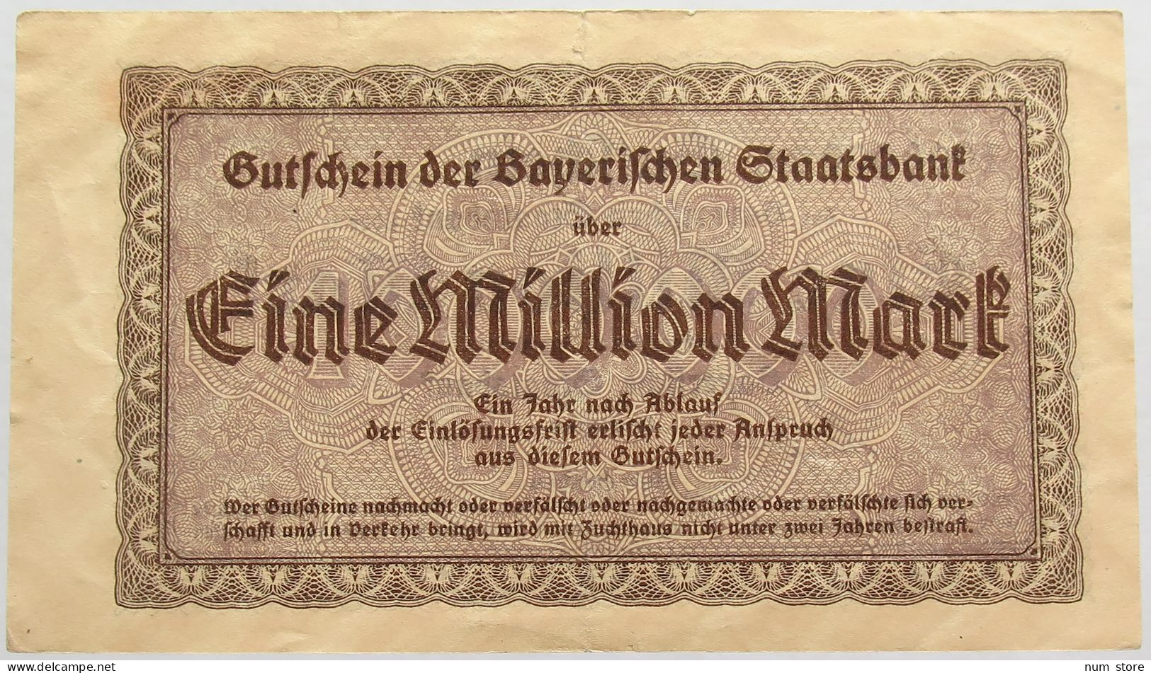 GERMANY 1 MILLION MARK 1923 BAYERN #alb008 0035 - 1 Miljoen Mark