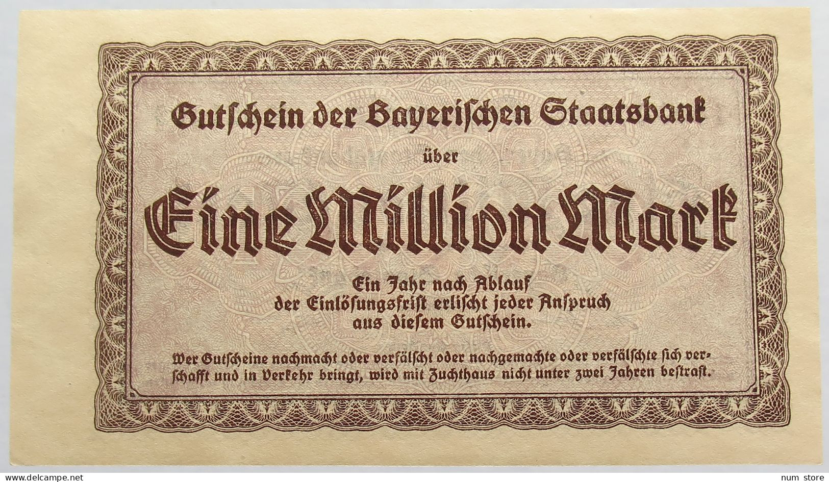 GERMANY 1 MILLION MARK 1923 BAYERN #alb008 0033 - 1 Miljoen Mark