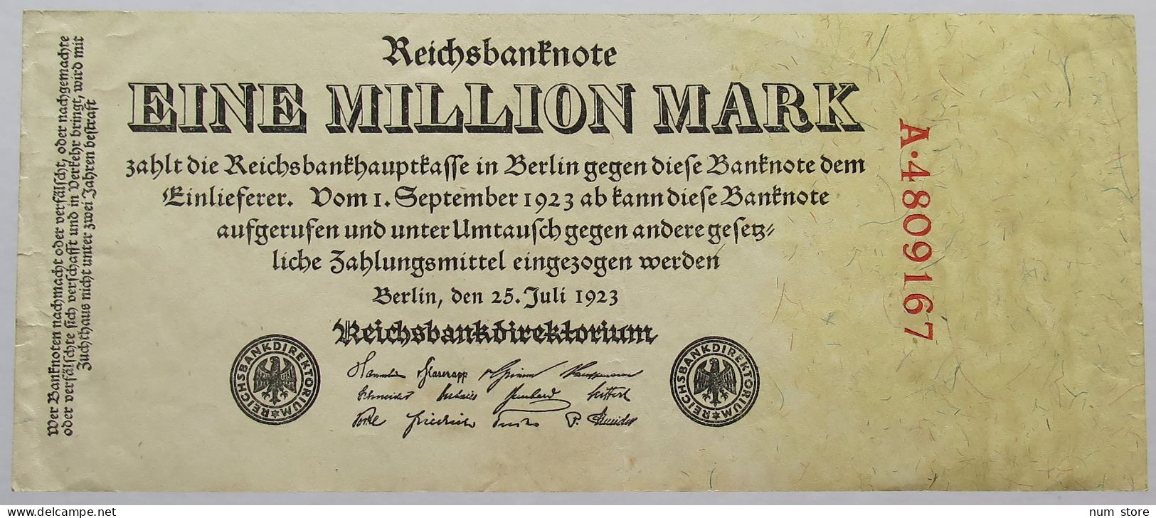 GERMANY 1 MILLION MARK 1923 #alb067 0045 - 1 Million Mark
