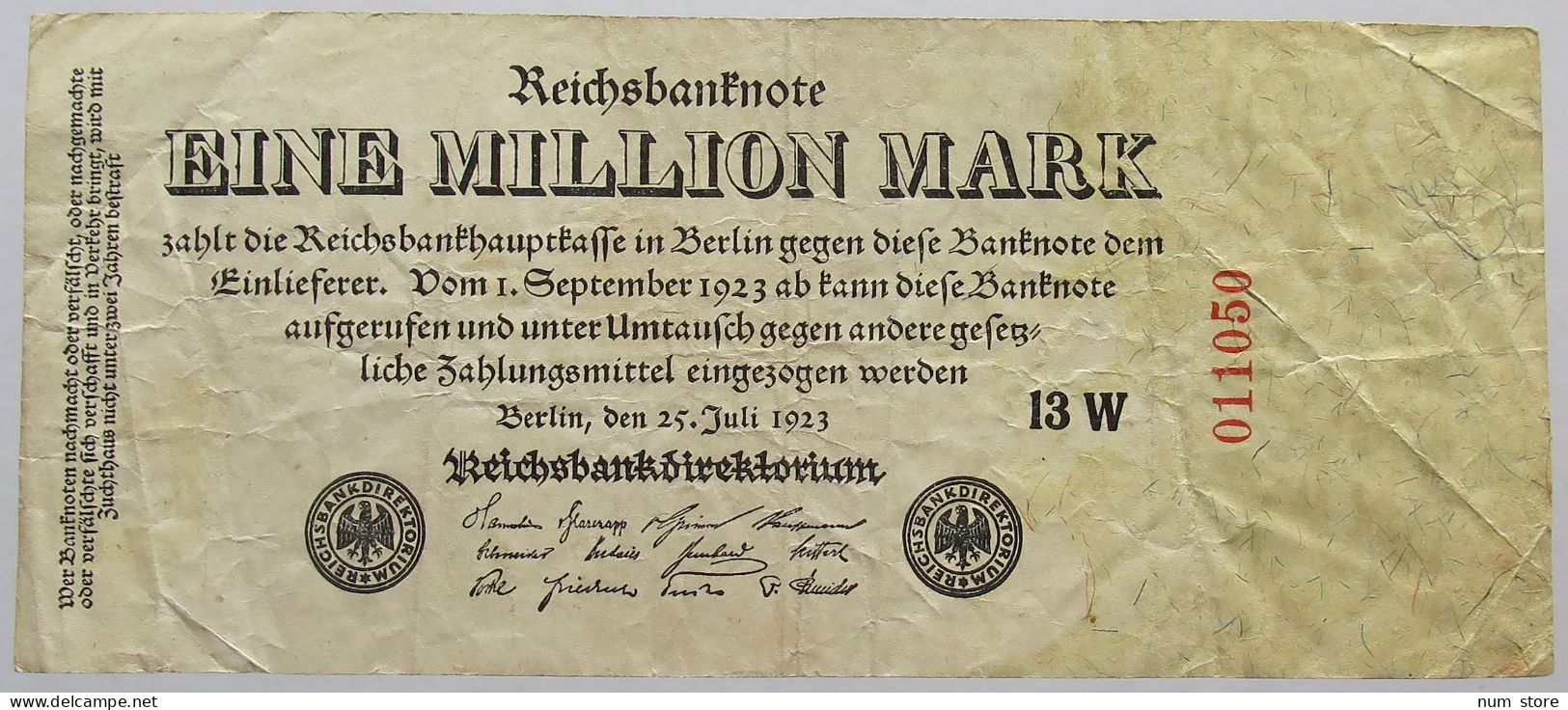 GERMANY 1 MILLION MARK 1923 #alb067 0043 - 1 Miljoen Mark