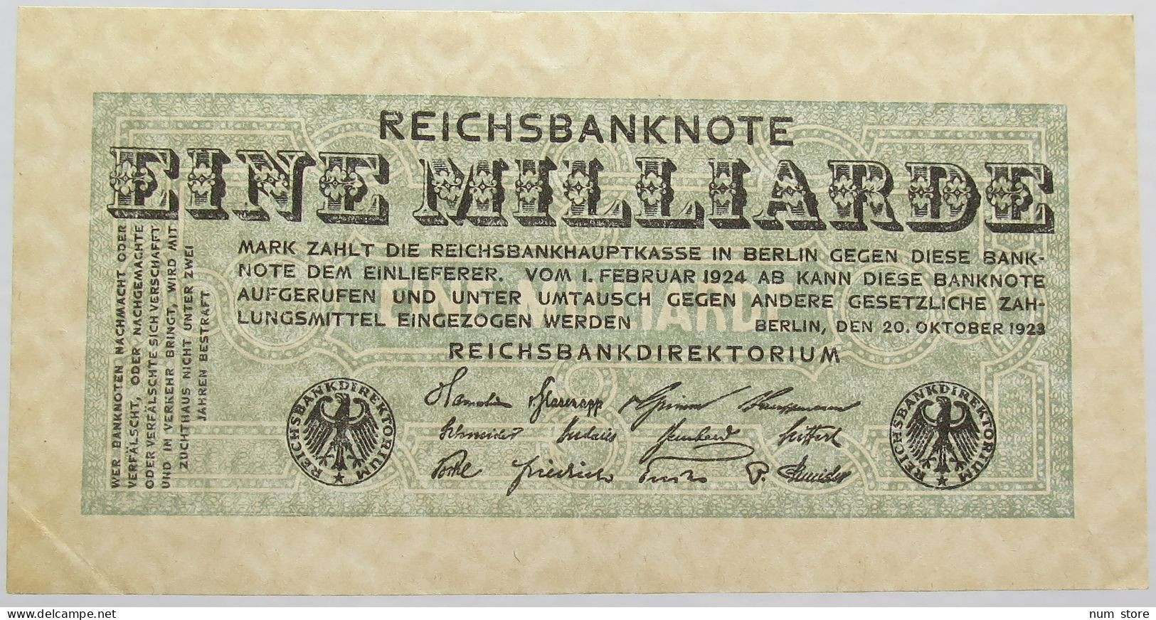 GERMANY 1 MILLIARDE MARK 1923 #alb013 0089 - 1 Mrd. Mark