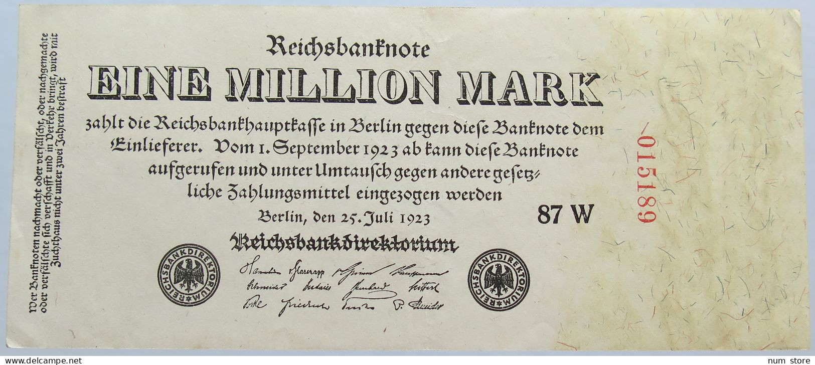 GERMANY 1 MILLION 1923 #alb004 0309 - 1 Million Mark