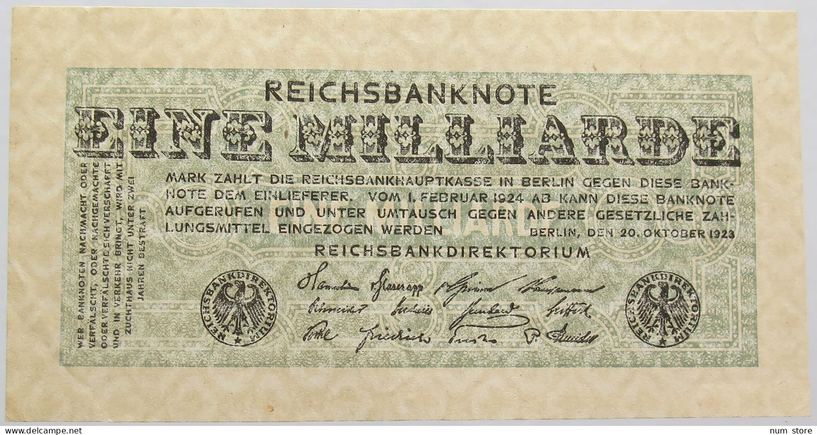 GERMANY 1 MILLIARDE MARK 1923 #alb013 0087 - 1 Mrd. Mark