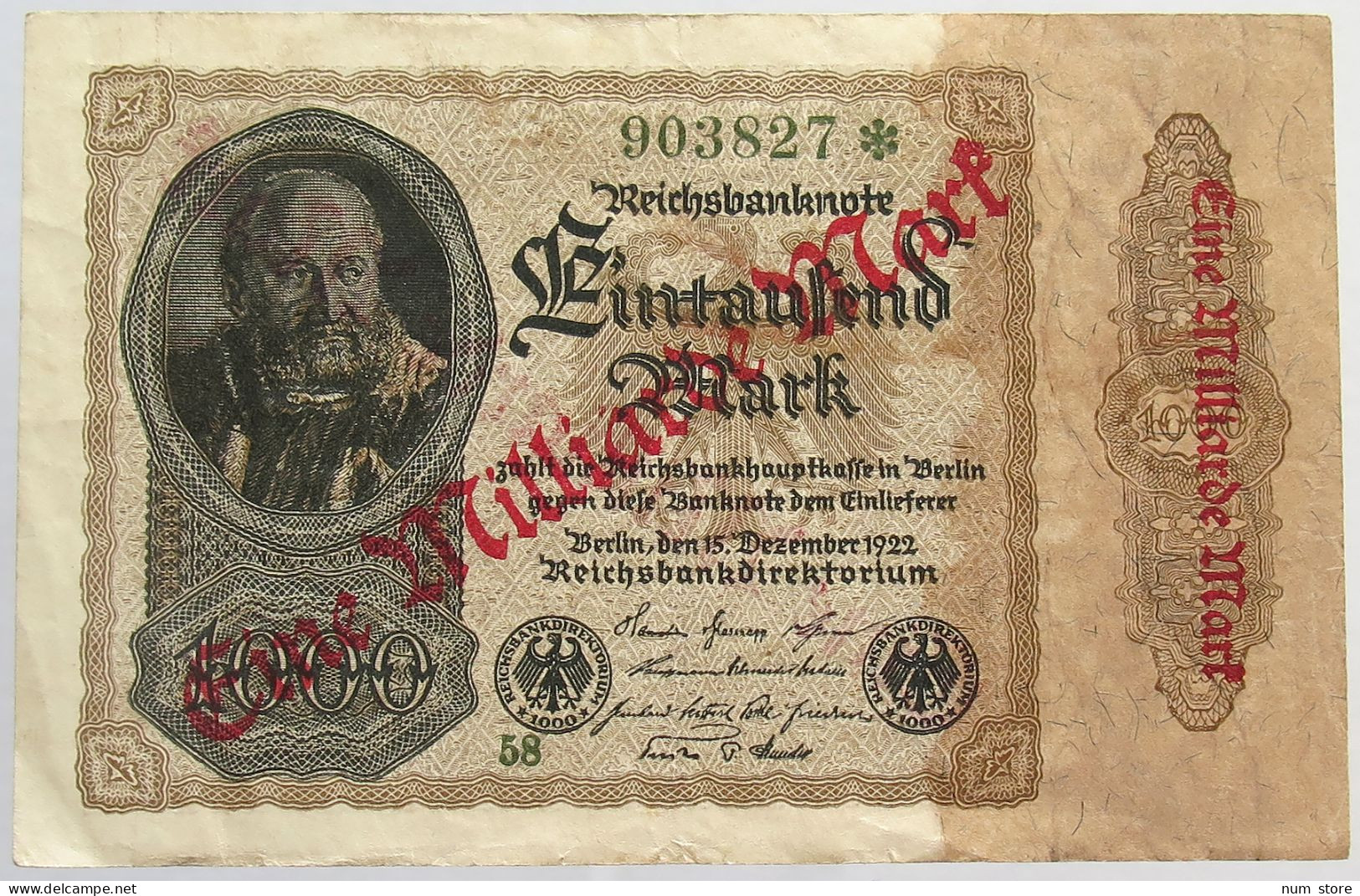 GERMANY 1 MILLIARDE 1922 #alb066 0363 - 1 Mrd. Mark