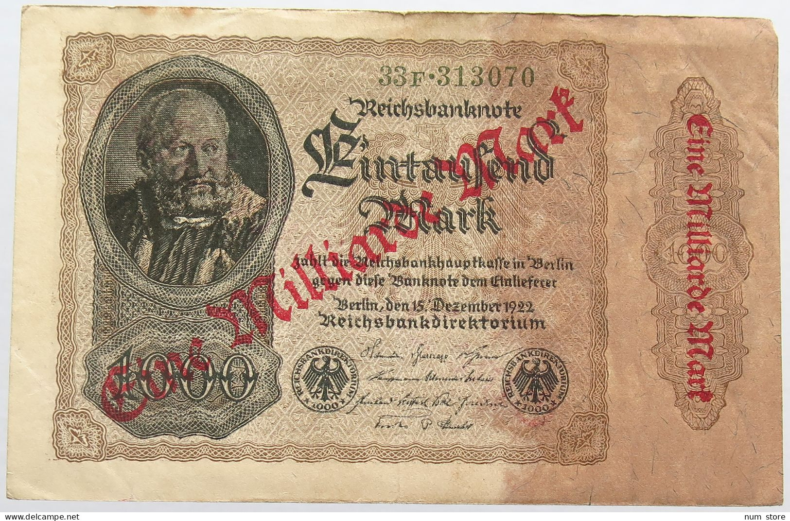 GERMANY 1 MILLIARDE 1922 #alb004 0499 - 1 Mrd. Mark