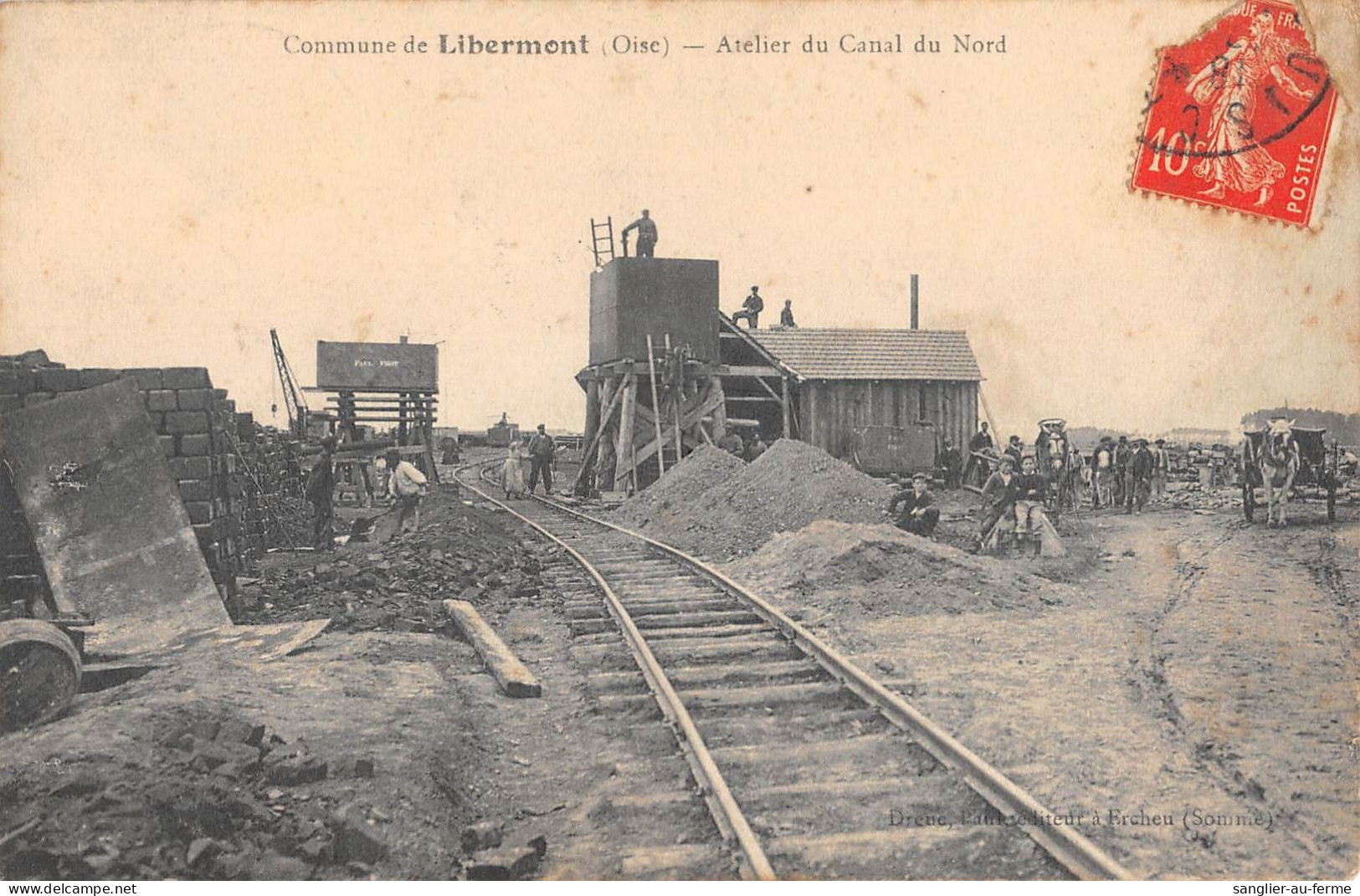 CPA 60 COMMUNE DE LIBERMONT / ATELIER DU CANAL DU NORD / CPA RARE - Altri & Non Classificati