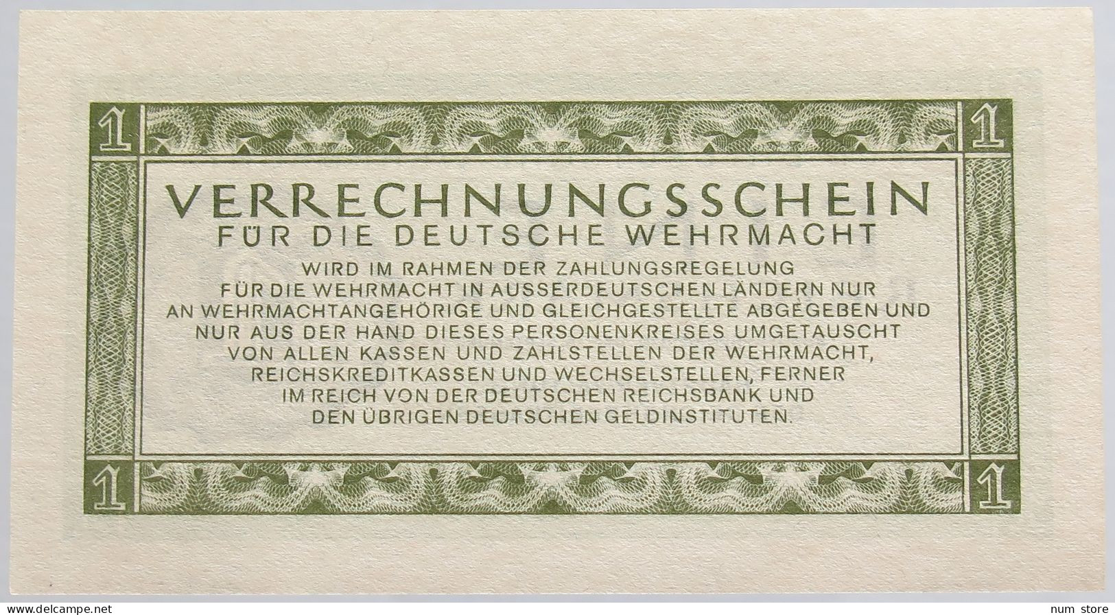 GERMANY 1 MARK 1944 WEHRMACHT UNC #alb012 0011 - Other & Unclassified