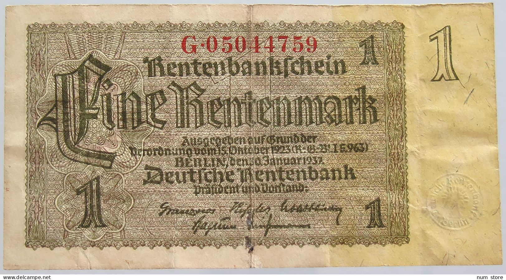 GERMANY 1 MARK 1937 #alb068 0019 - Altri & Non Classificati