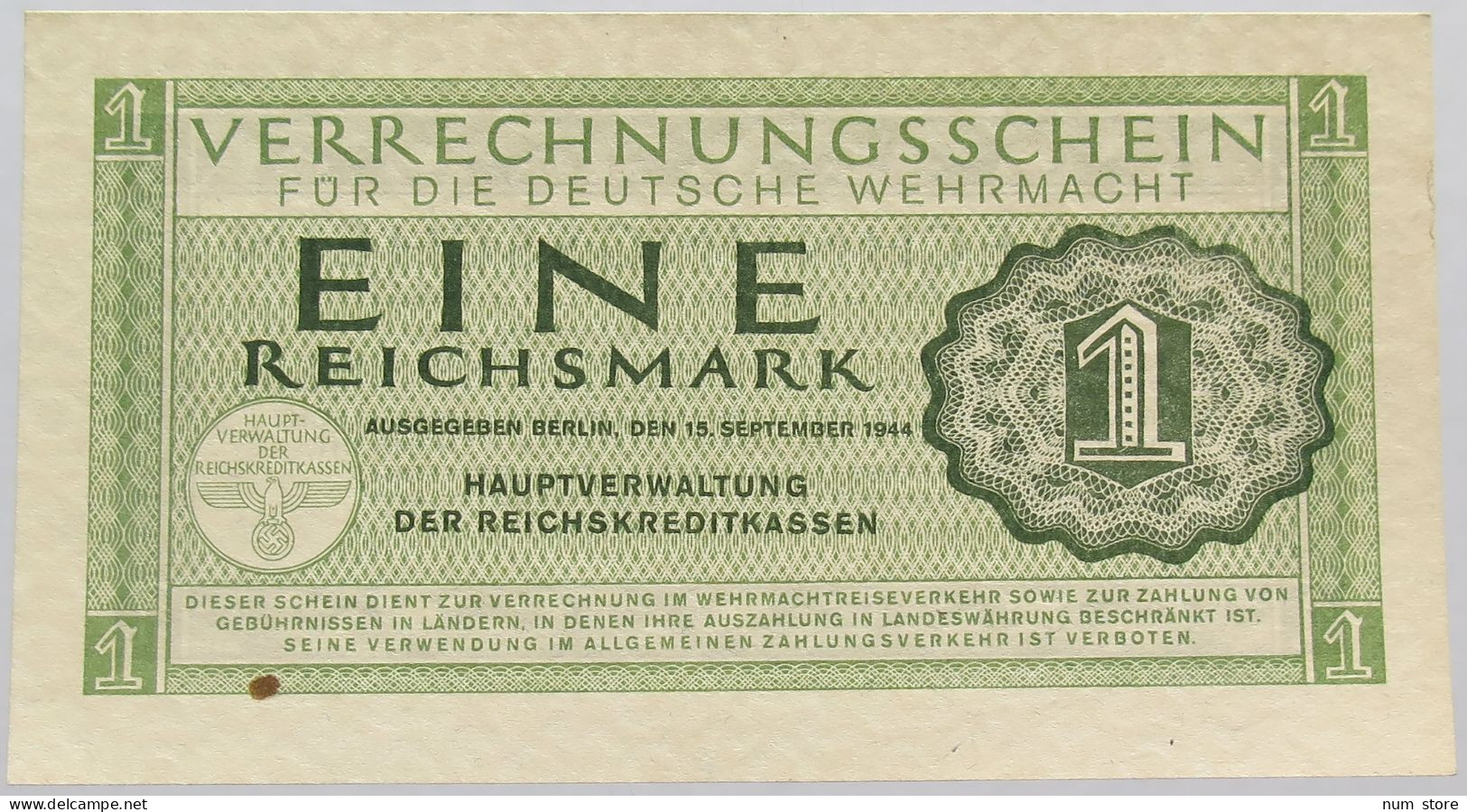 GERMANY 1 MARK 1944 TOP #alb015 0199 - Sonstige & Ohne Zuordnung