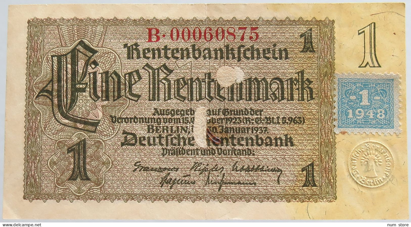 GERMANY 1 MARK 1937 1948 DDR #alb012 0007 - Andere & Zonder Classificatie