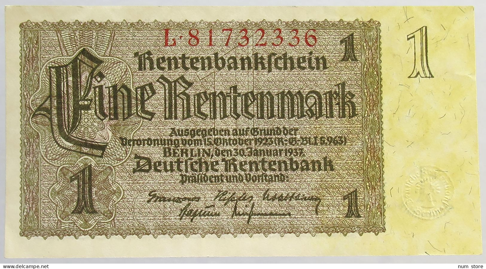 GERMANY 1 MARK 1937 #alb066 0345 - Andere & Zonder Classificatie