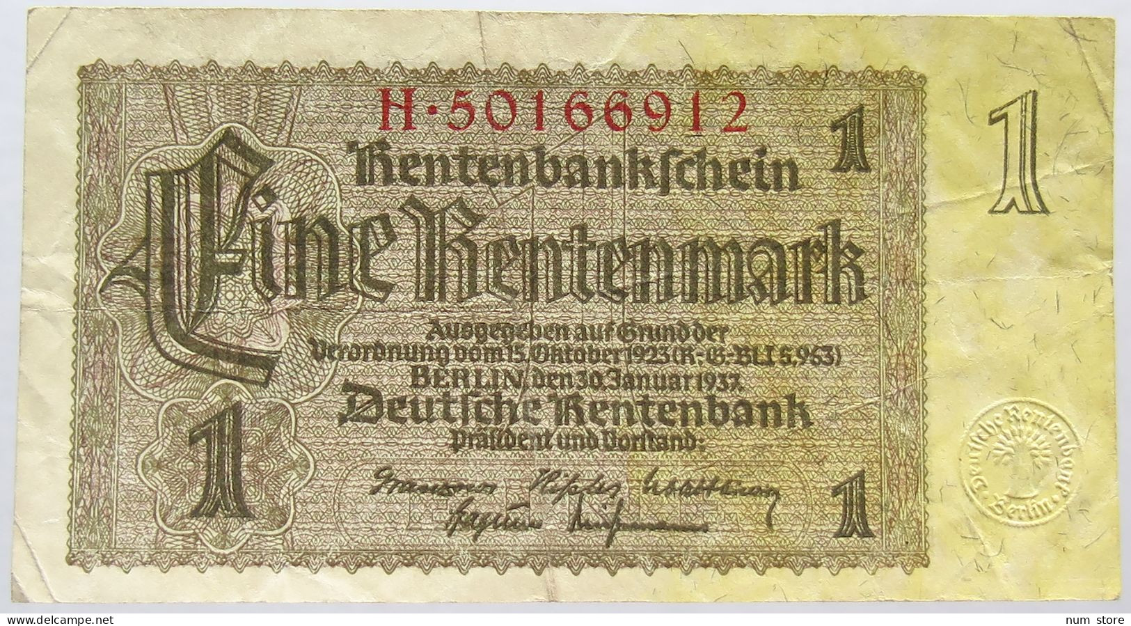 GERMANY 1 MARK 1937 #alb066 0077 - Andere & Zonder Classificatie