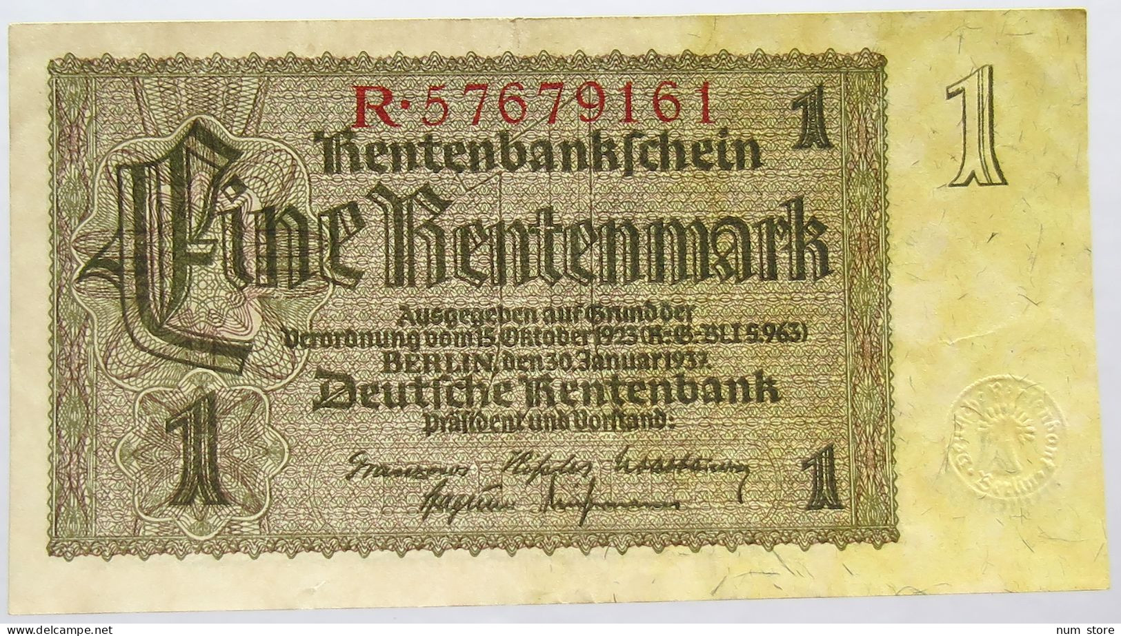GERMANY 1 MARK 1937 #alb066 0075 - Sonstige & Ohne Zuordnung