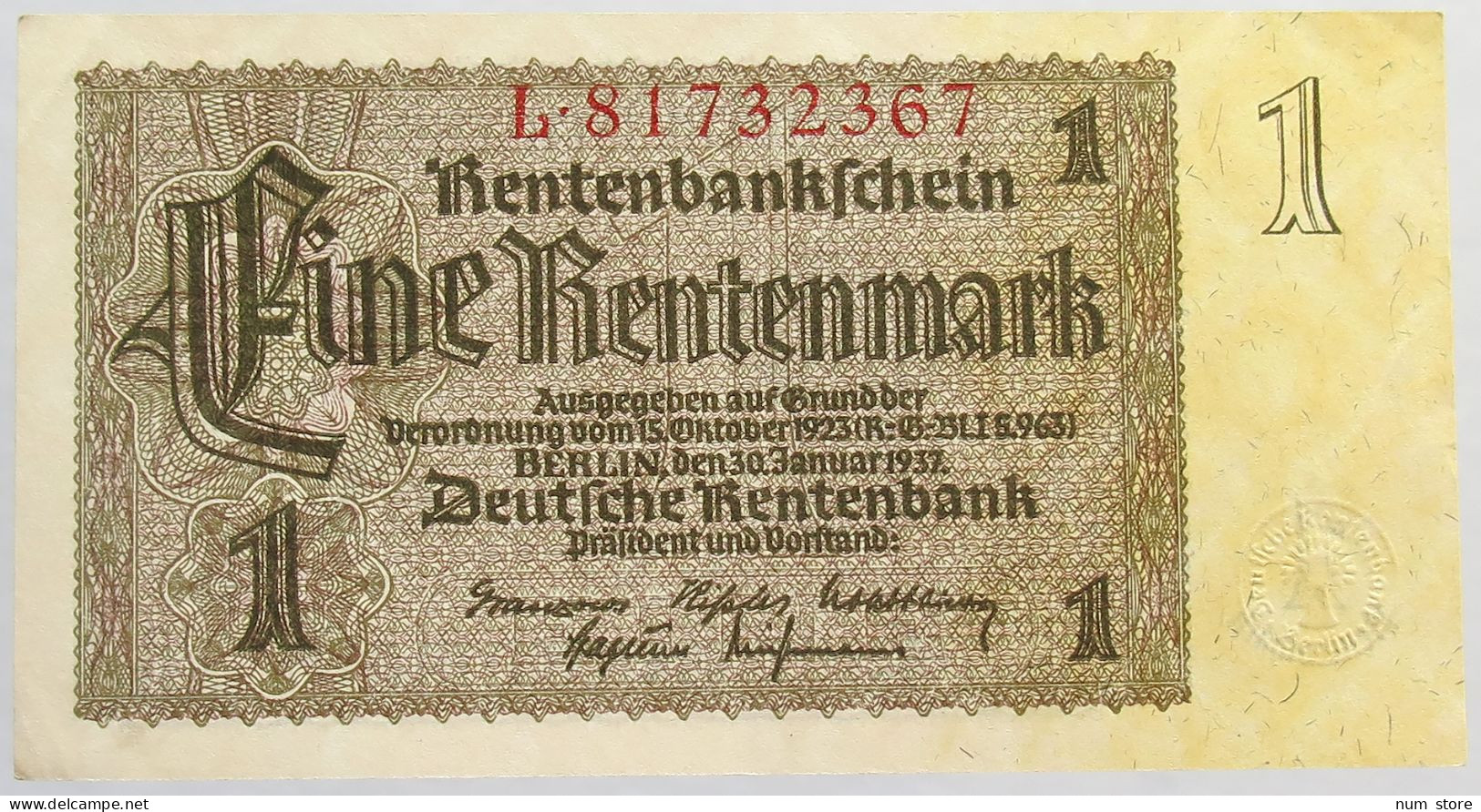 GERMANY 1 MARK 1937 #alb066 0331 - Andere & Zonder Classificatie