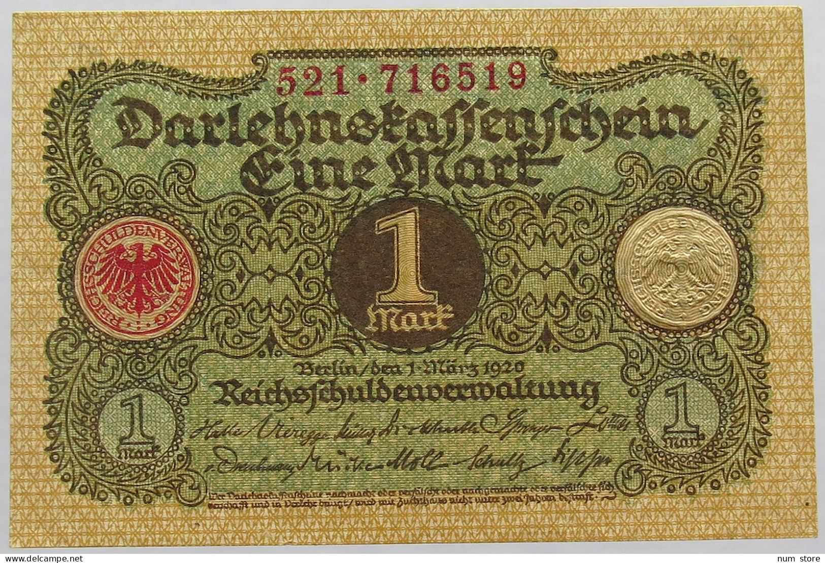 GERMANY 1 Mark 1920 TOP #alb067 0027 - 1 Mark
