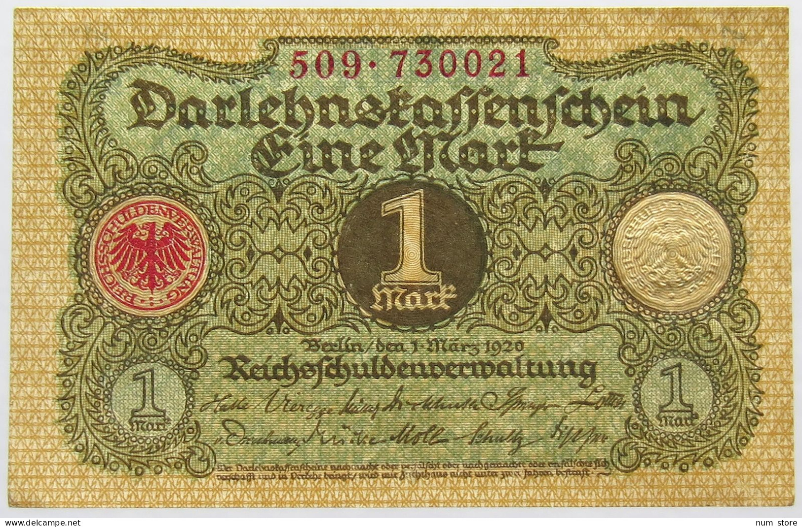 GERMANY 1 MARK 1920 #alb066 0073 - 1 Mark
