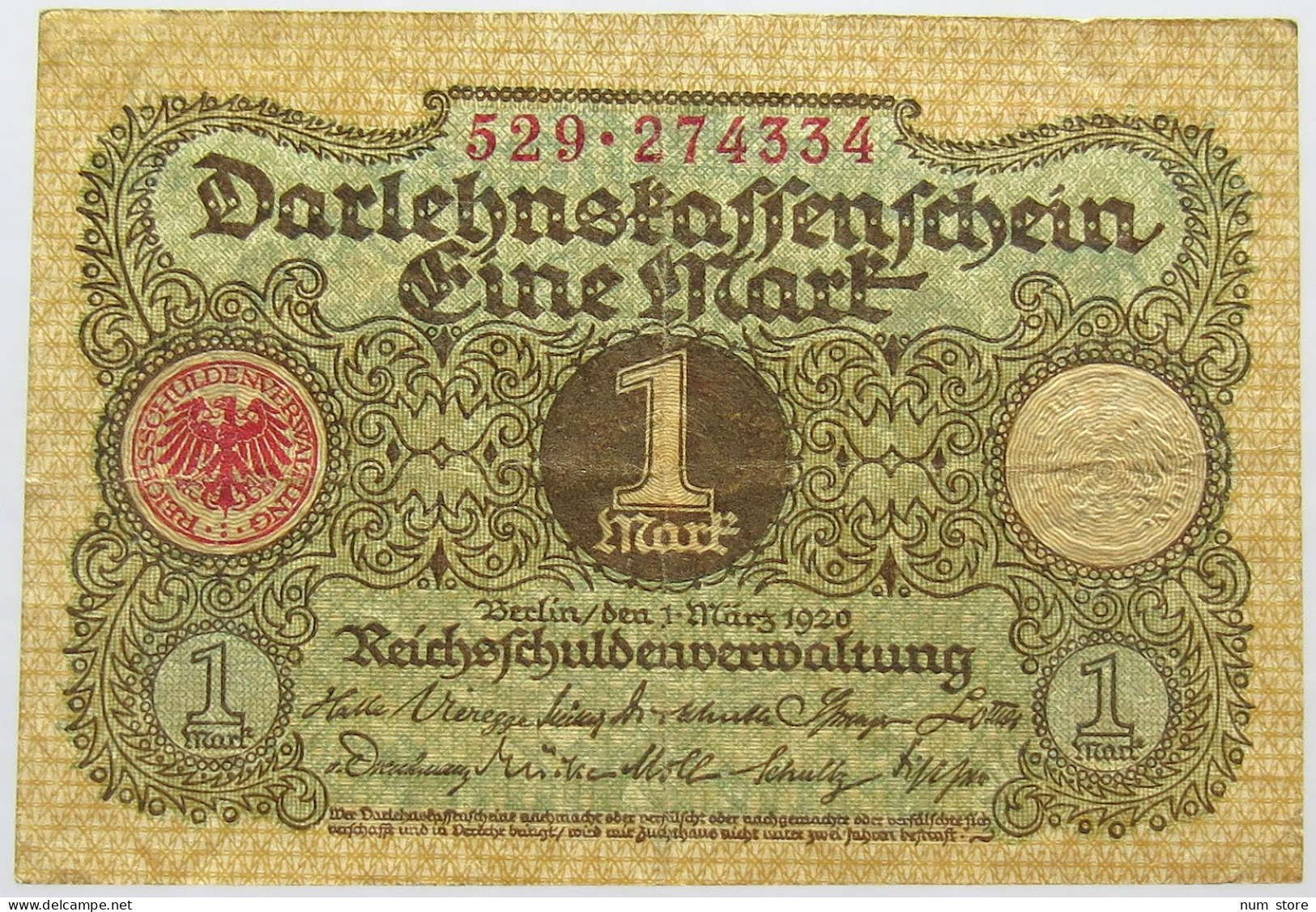 GERMANY 1 MARK 1920 #alb066 0055 - 1 Mark