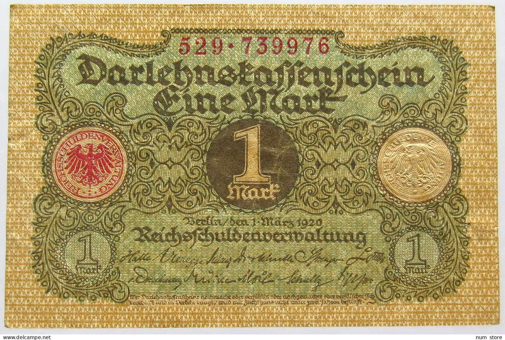 GERMANY 1 MARK 1920 #alb066 0049 - 1 Mark