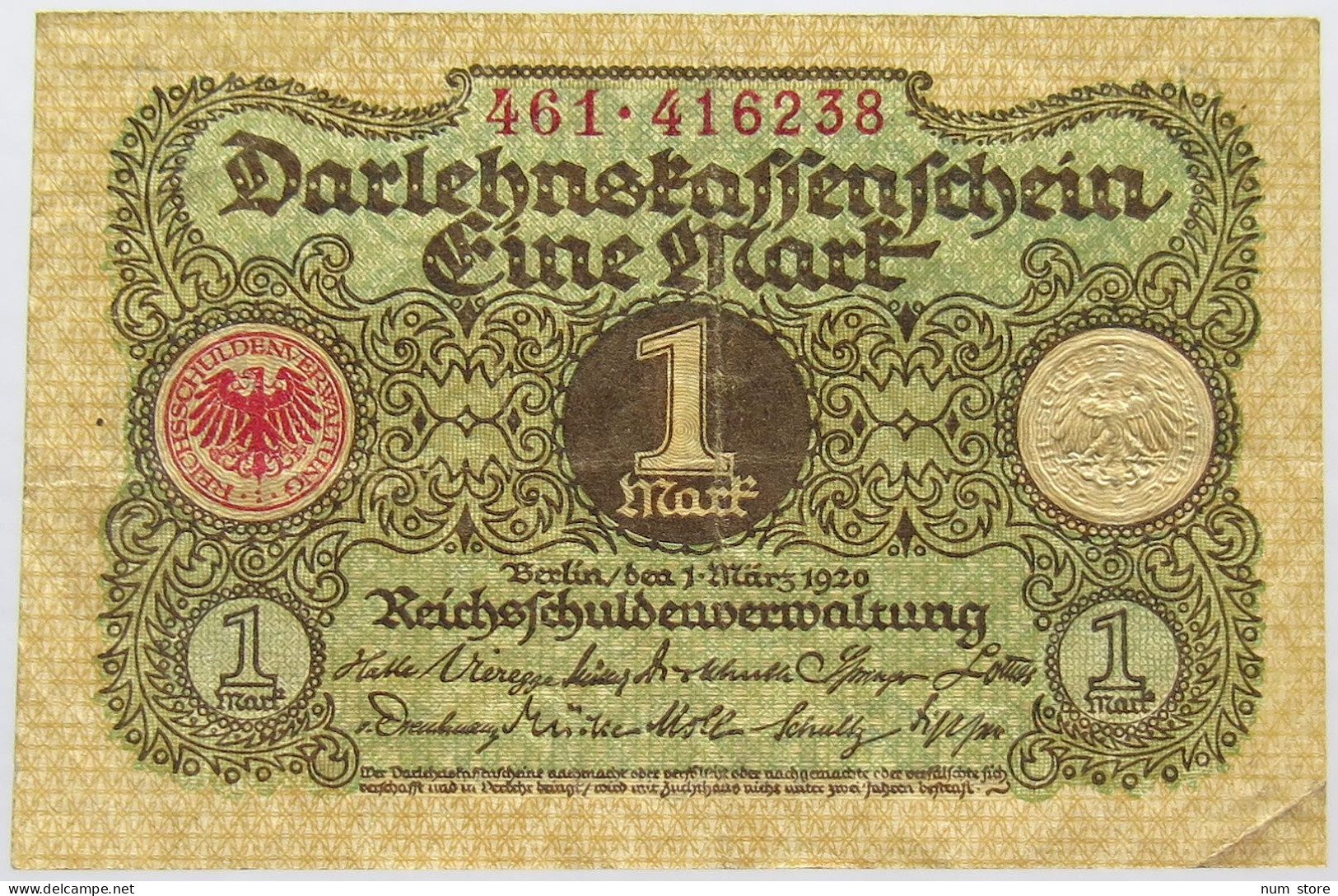GERMANY 1 MARK 1920 #alb066 0021 - 1 Mark