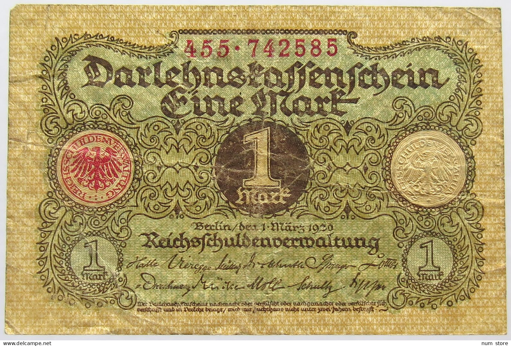 GERMANY 1 MARK 1920 #alb066 0029 - 1 Mark