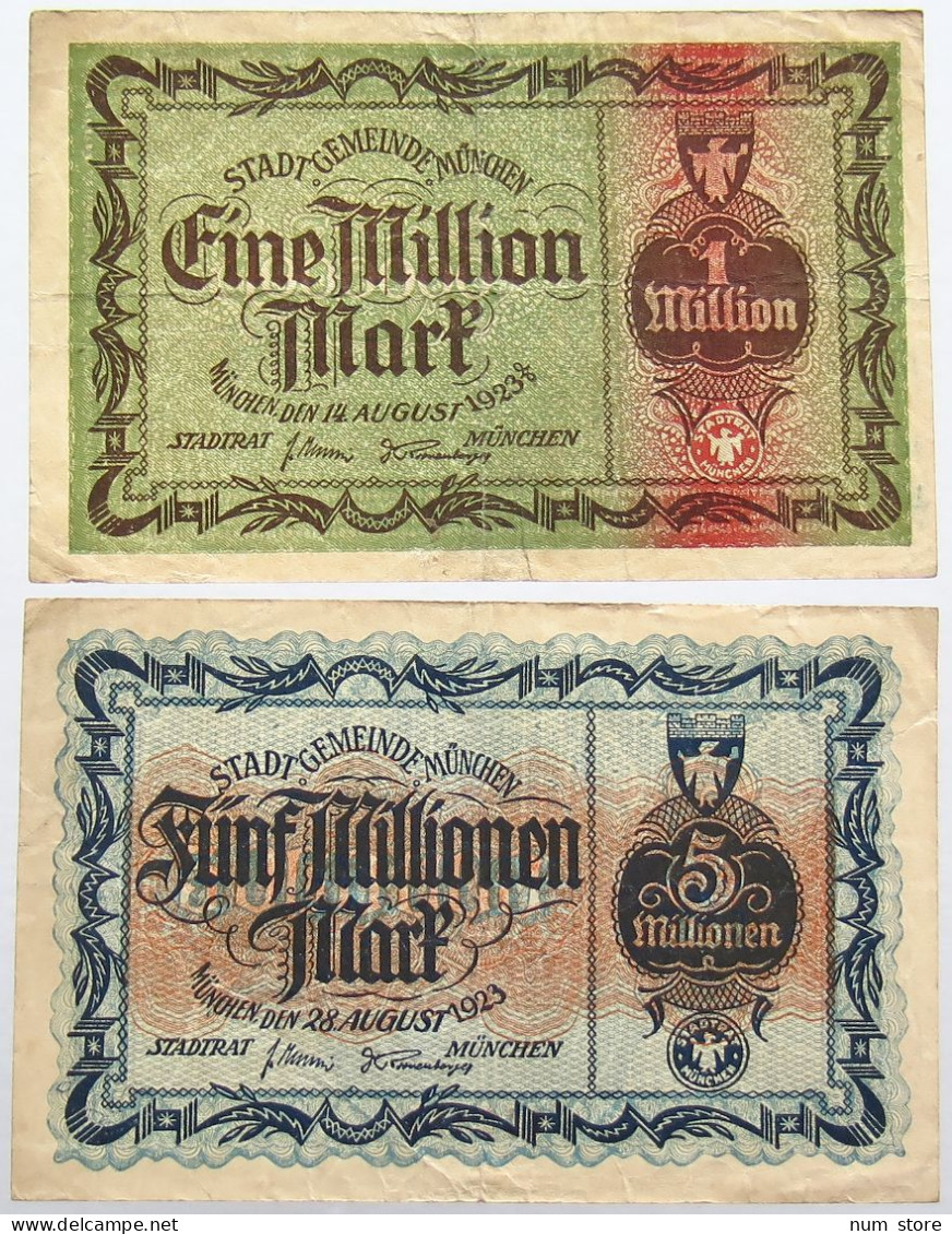 GERMANY 1 5 MILLIONEN MARK 1923 MUNCHEN #alb011 0023 - 5 Millionen Mark