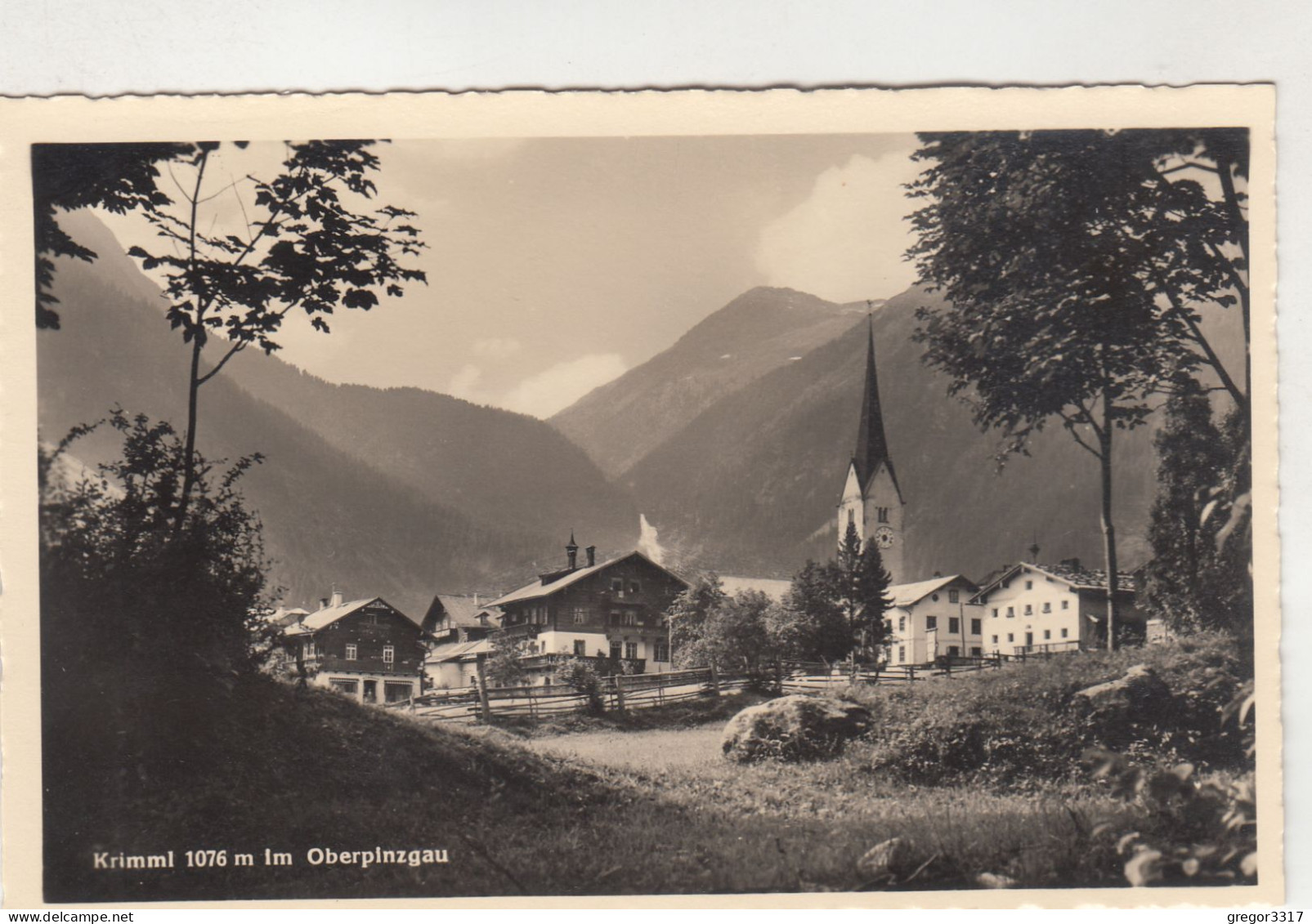 D7214) KRIMML Im Oberpinzgau - KIRCHE U. Häuser Alte FOTO AK - Krimml