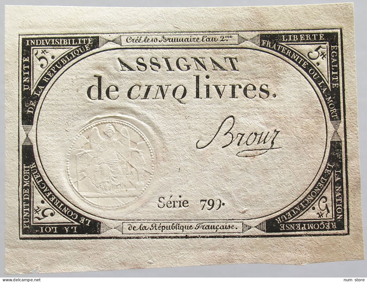 FRANCE ASSIGNAT 5 LIVRES #alb010 0247 - Assignats