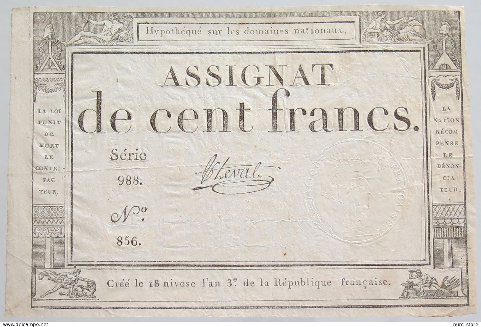 FRANCE ASSIGNAT 100 FRANCS #alb010 0371 - Assignats